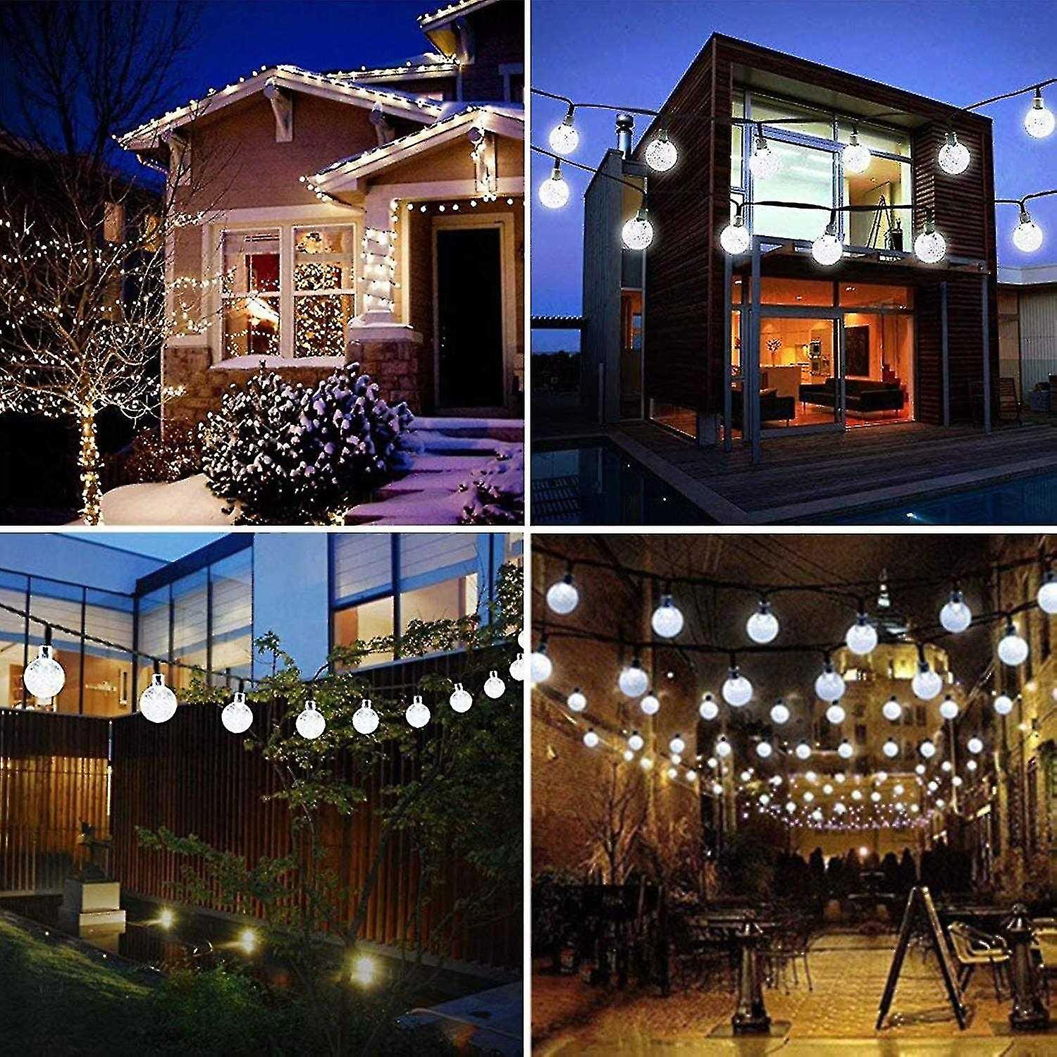 Solar Garden Lights 7m 50 Led 8 Modes For Indoor / Outdoor (clear White)