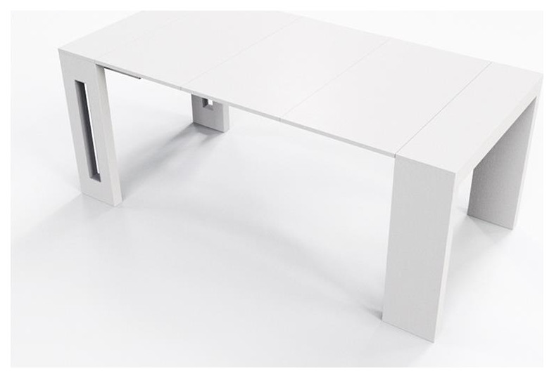 Modern Elasto Engineered Wood Italian Extendable Console Table in White   Transitional   Console Tables   by GwG Outlet  Houzz