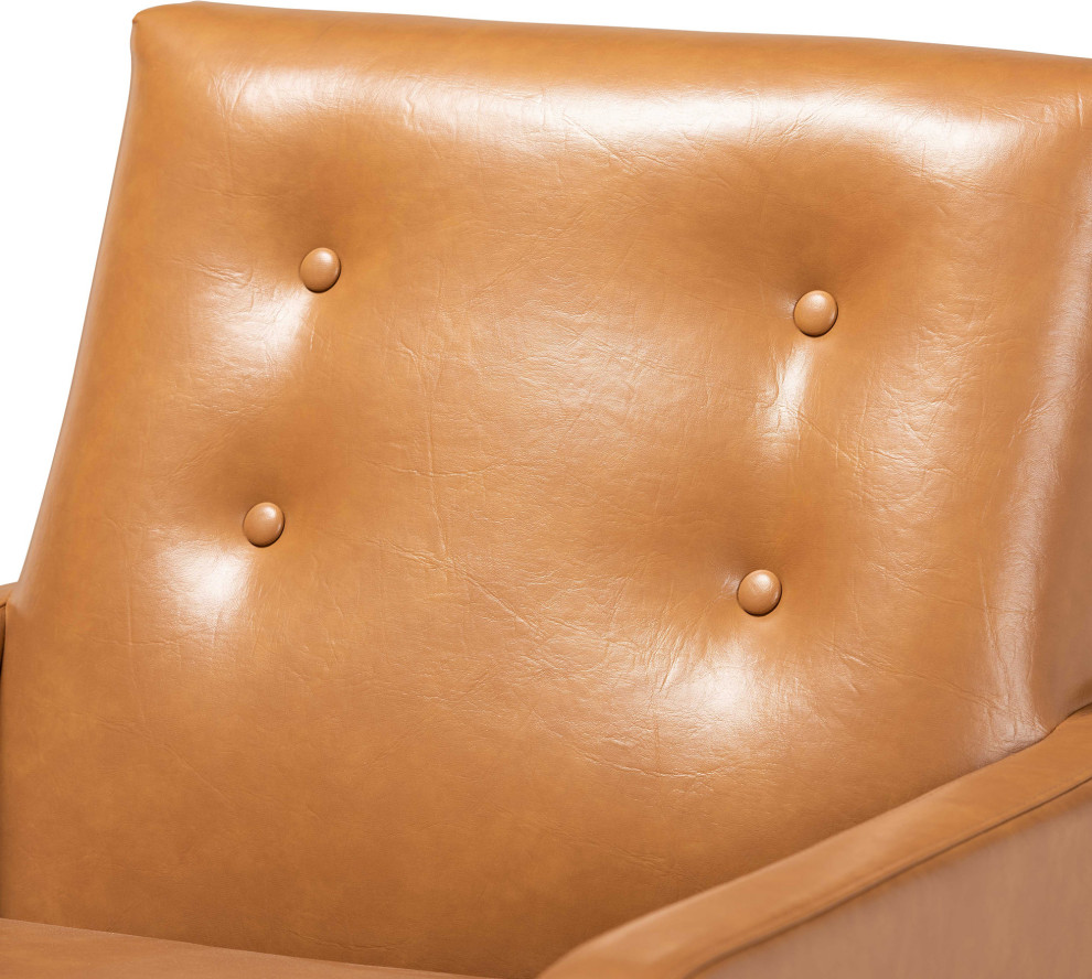 Perris Leather Lounge Chair   Midcentury   Armchairs And Accent Chairs   by HedgeApple  Houzz