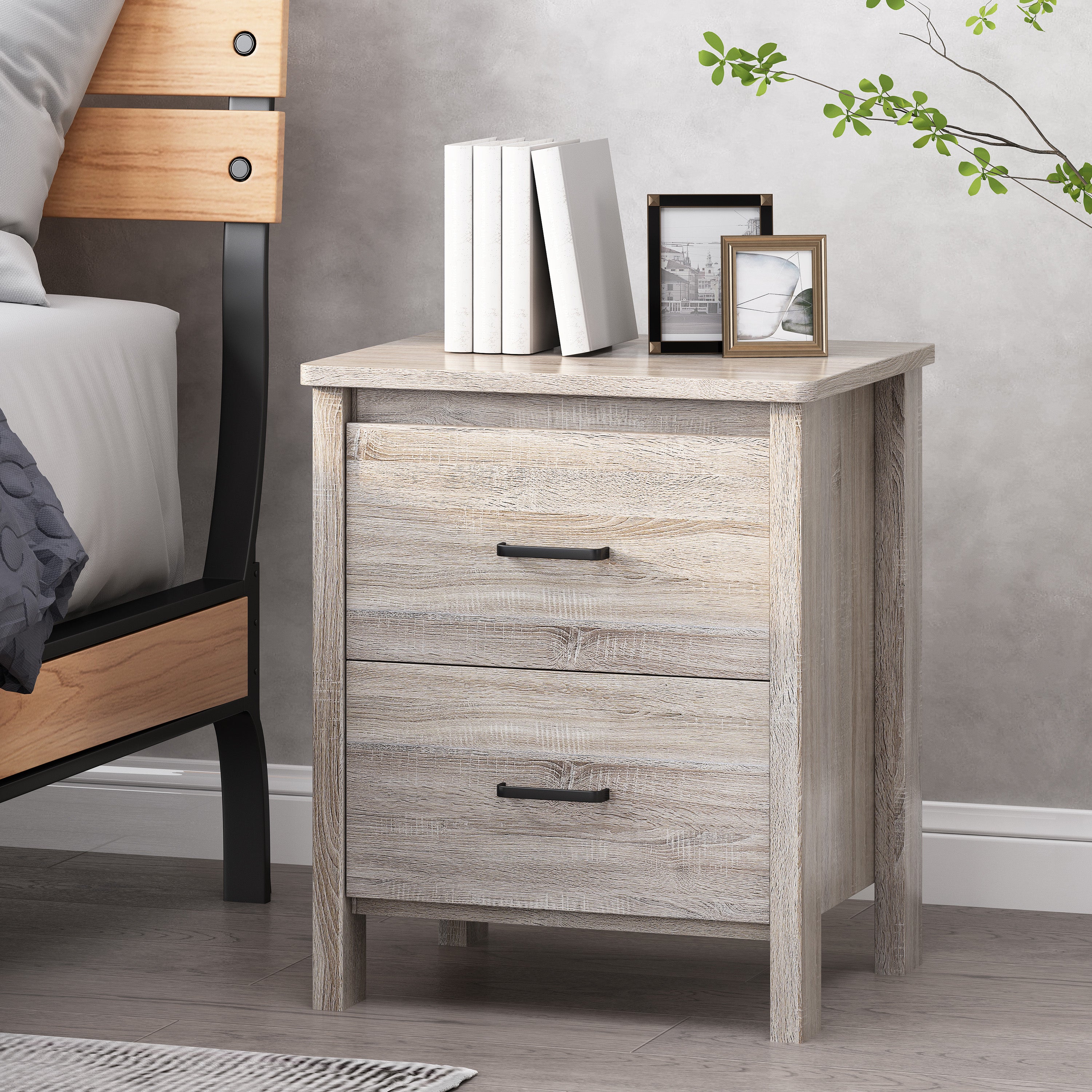 Titeca Contemporary 2 Drawer Nightstand