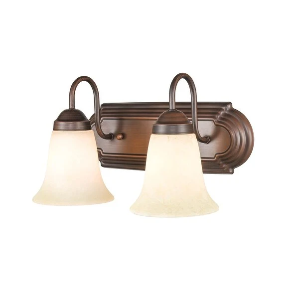 Millennium Lighting 2 Light Vanity Fixture in Rubbed Bronze with Frosted Glass Shades