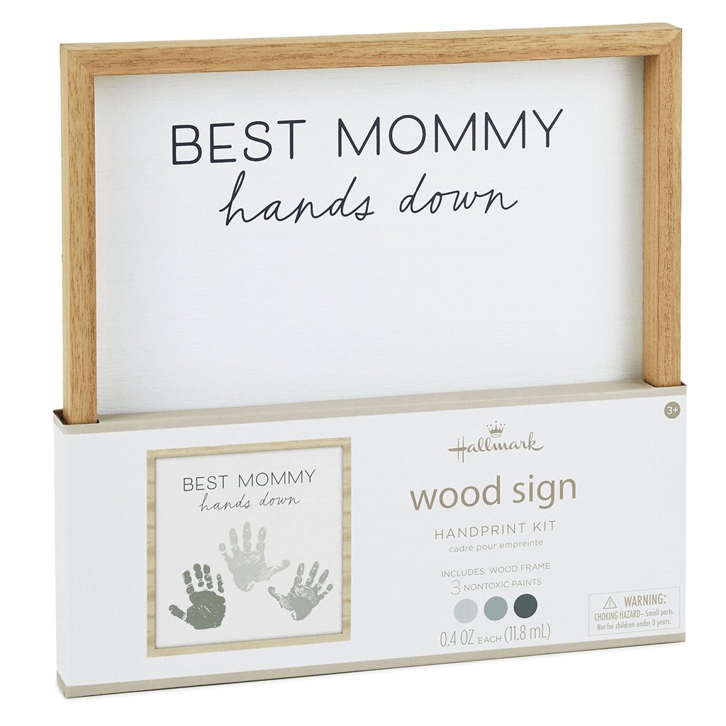 Hallmark  Best Mommy Hands Down Wood Sign Handprint Kit