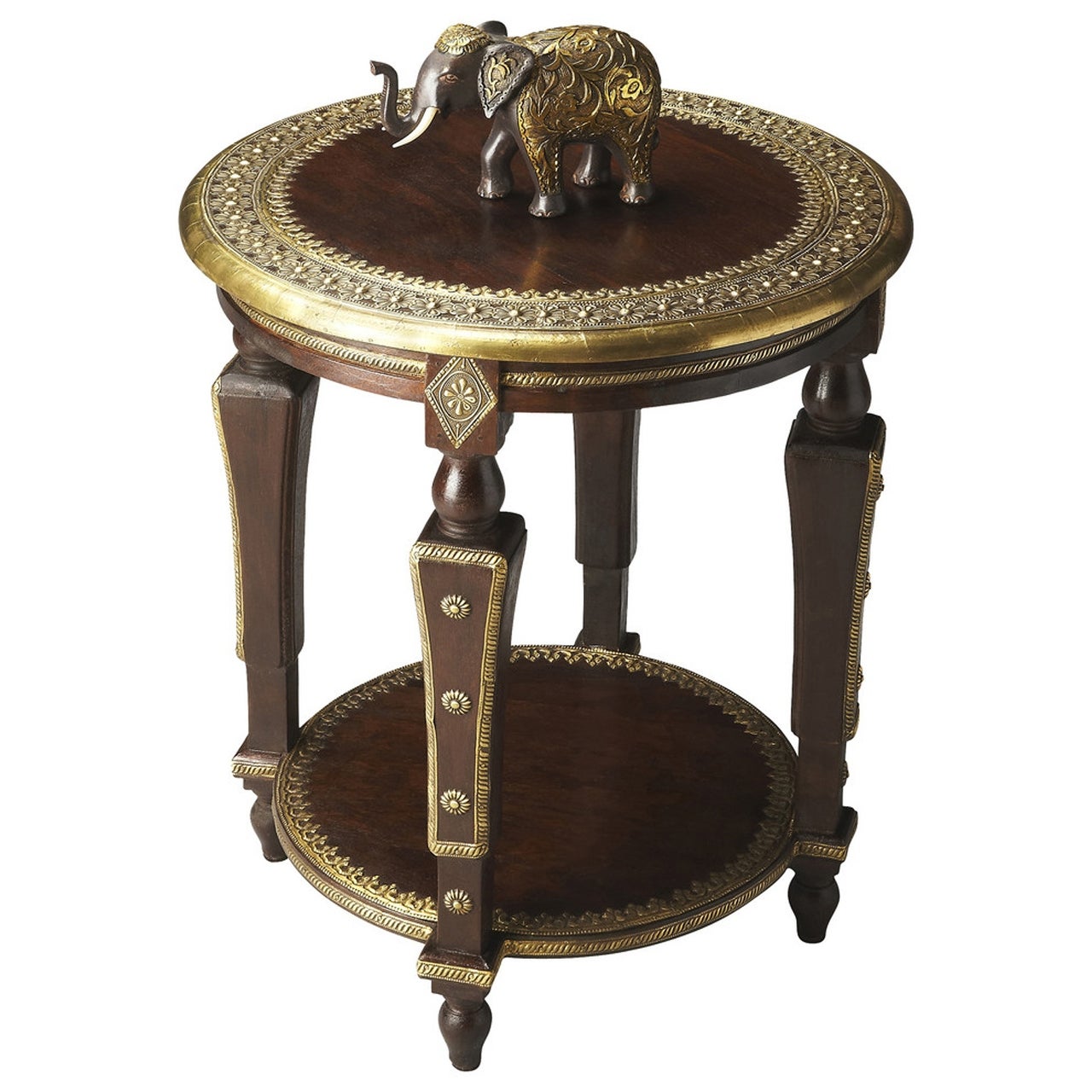 Handmade Regal Indian Round Mango Wood End Table (India)