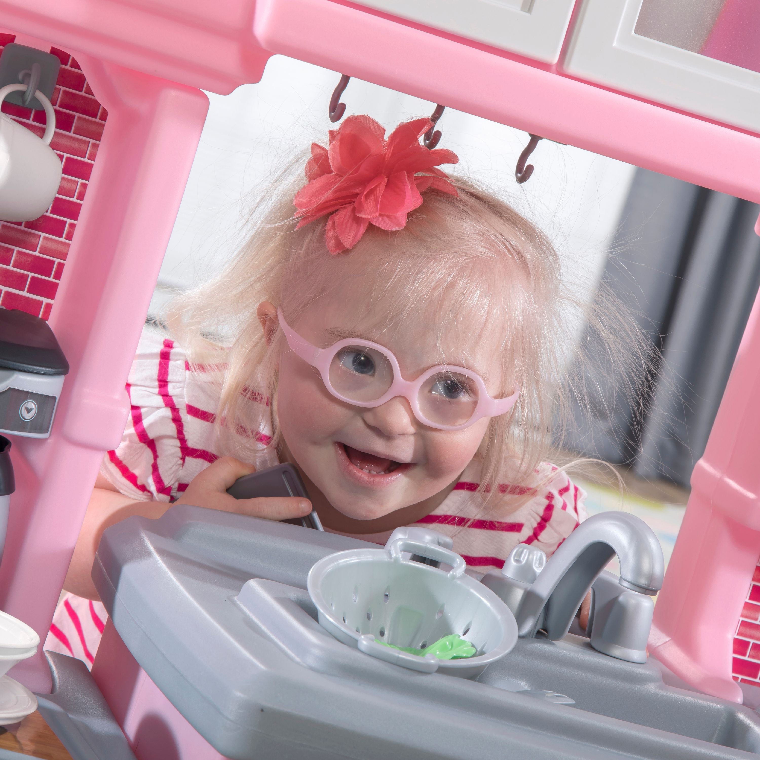 Step2 Great Gourmet Play Kitchen with Storage Bins and Accessory Play Set - Pink