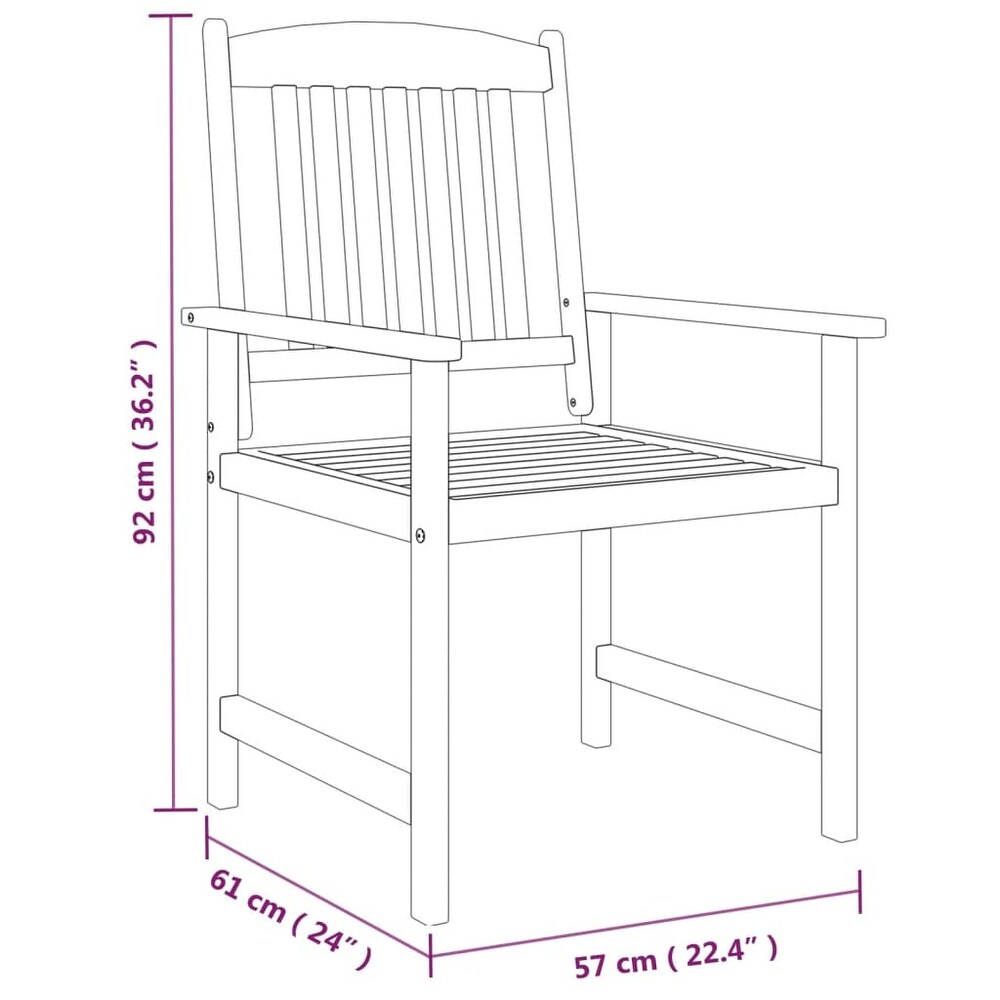 vidaXL 9 Piece Patio Dining Set Solid Wood Acacia Gray   78.7\