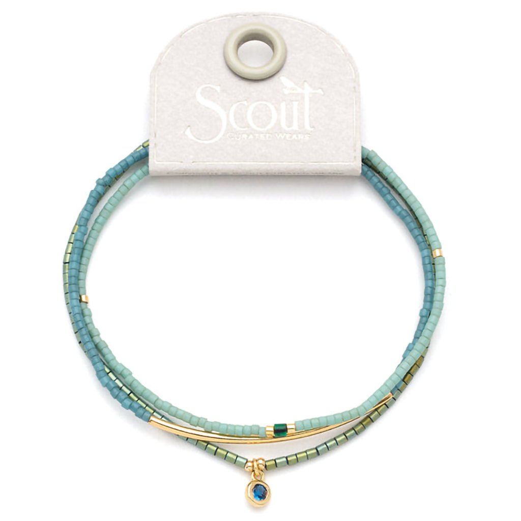 Scout Curated Wears  Tonal Chromacolor Miyuki Bracelet Trio - Turquoise/Gold