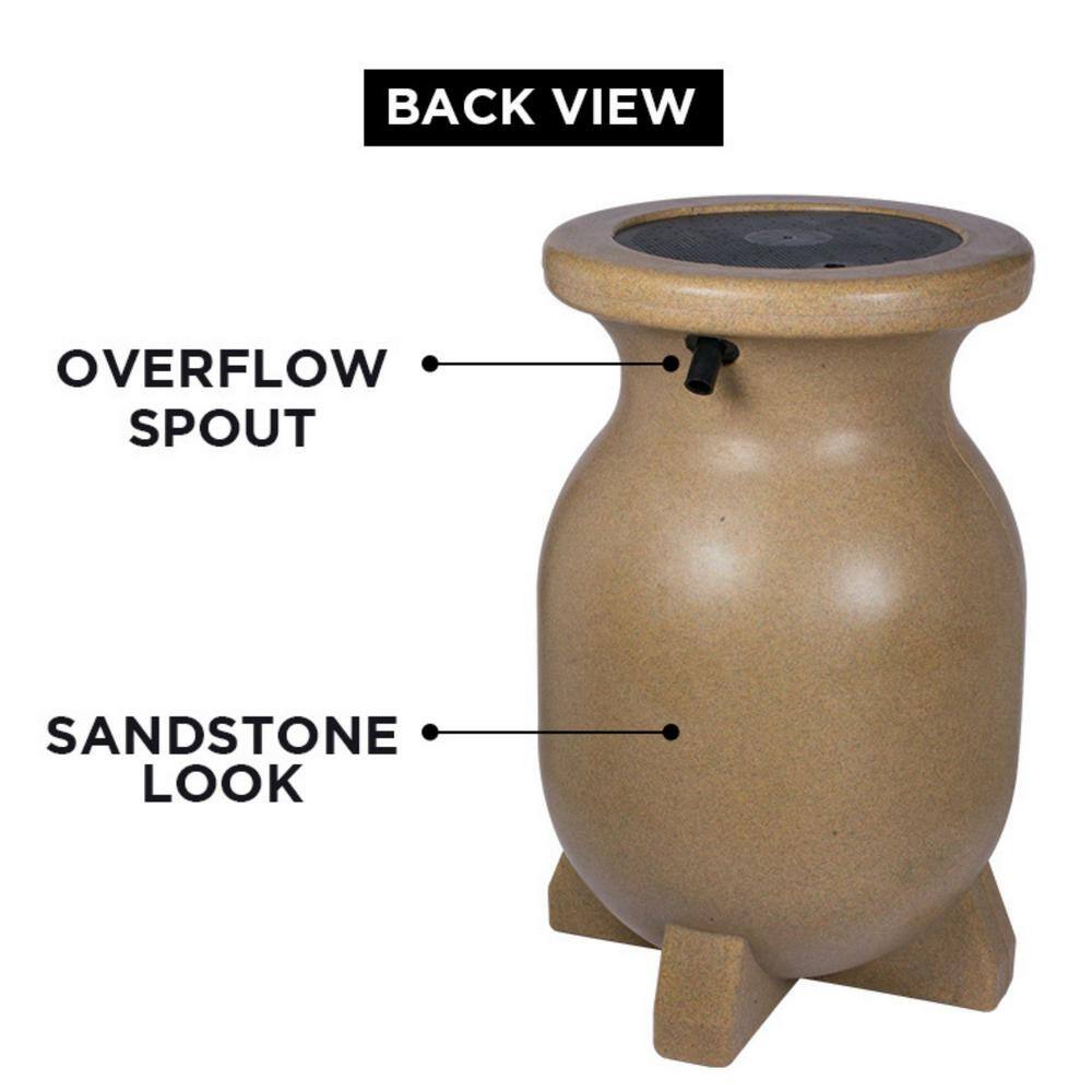 Koolatron Koolscapes Stone-Look Rain Barrel 55 Gal. (210L) Beige Eco-Friendly Gardening Water Conservation RBSS-55