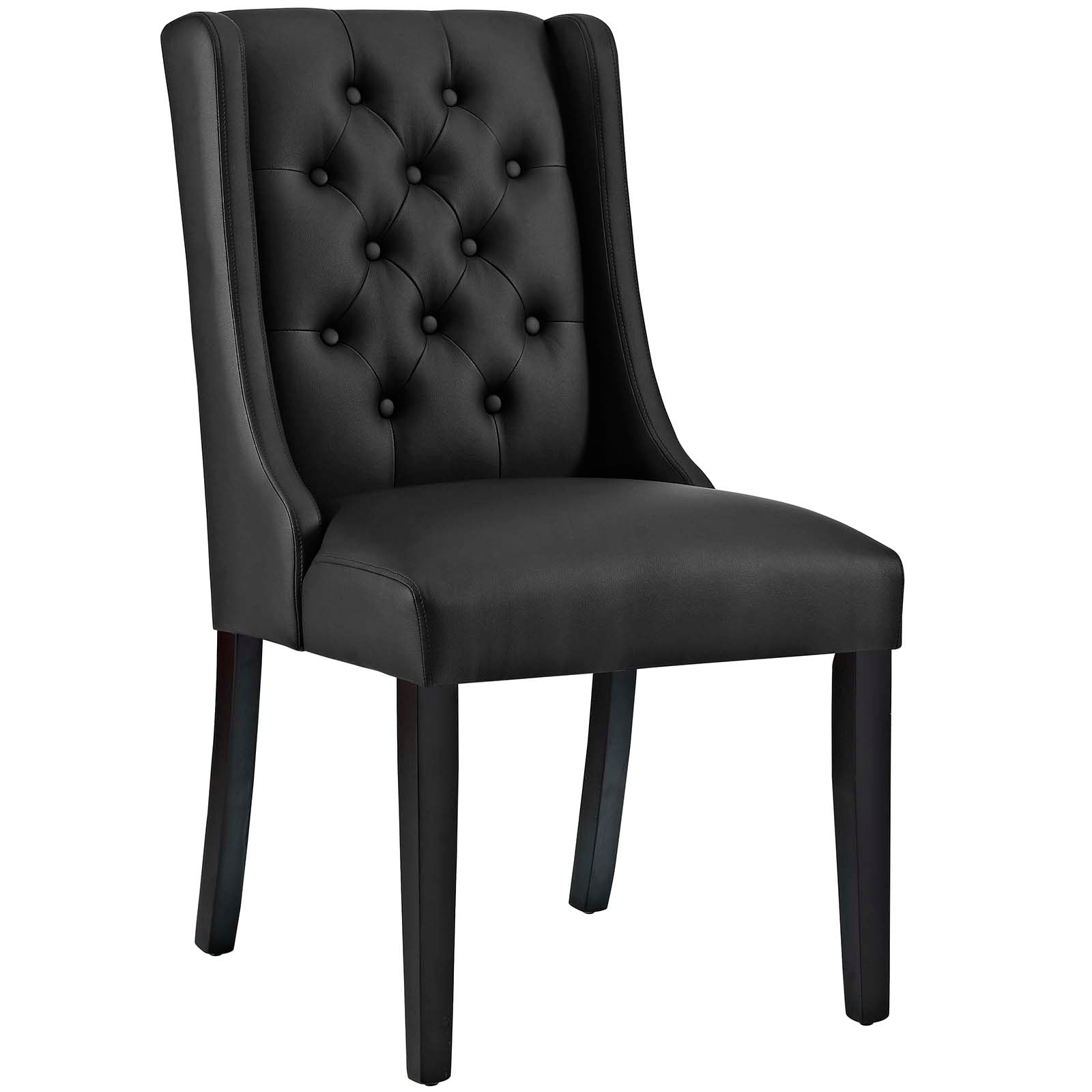 Modern Contemporary Urban Design Kitchen Room Dining Chair， Black， Faux Leather