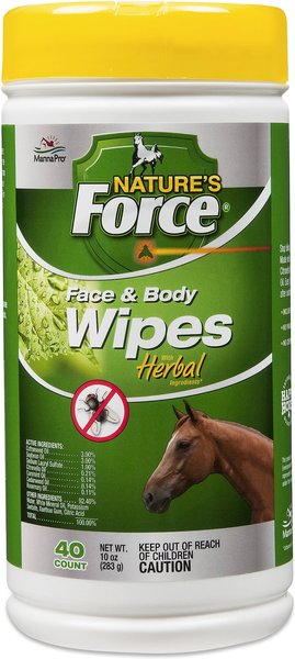 FORCE Nature's Force Face and Body Horse Wipes， 40 count