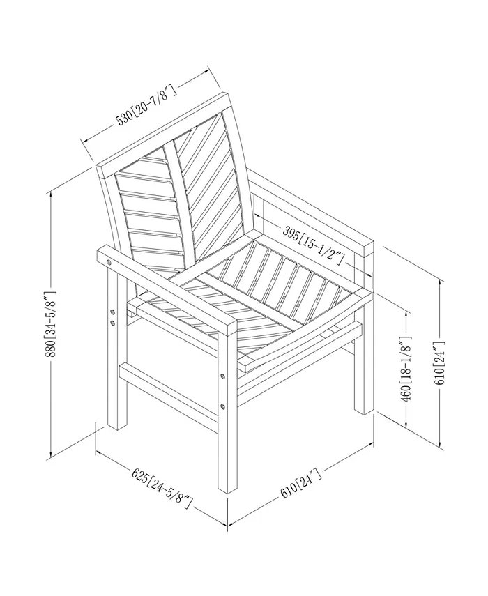 Walker Edison Patio Wood Chairs Set Of 2