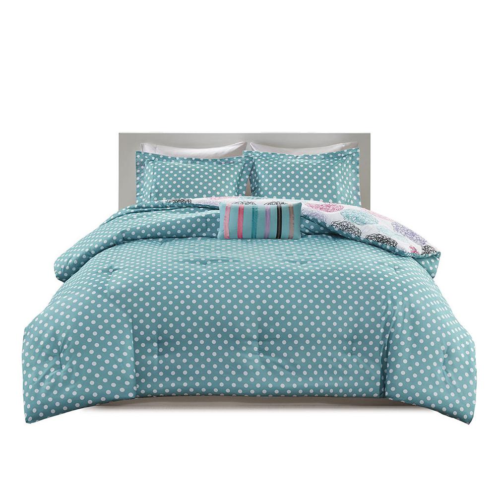 Home Essence Brittany Multi Circle Dot Reversible 3 Piece Comforter Set， Twin/Twin XL