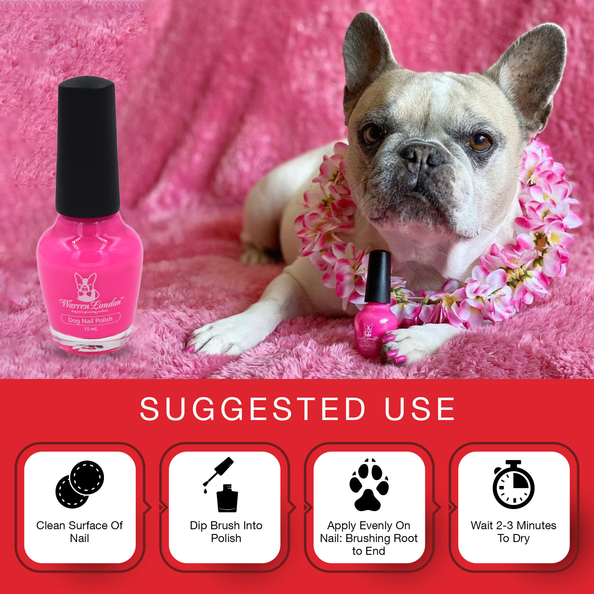 WARREN LONDON Dog Nail Polish All 6 Colors In A Bottle， 15 ml.