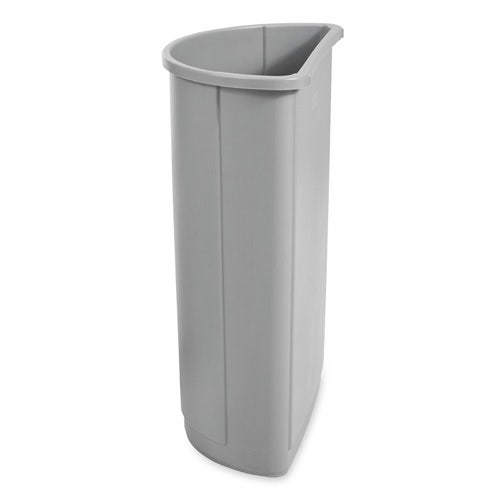 Rubbermaid FG352000GRAY Untouchable 21-Gallon Half Round Trash Can， Gray