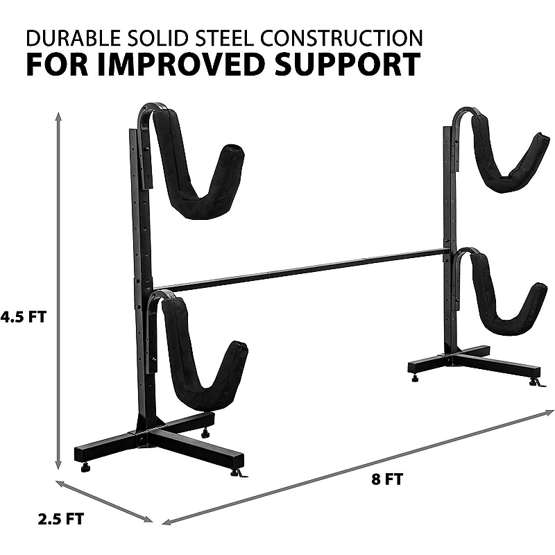 RaxGo Kayak Storage Rack， Indoor and Outdoor Freestanding Storage for 2 Kayak