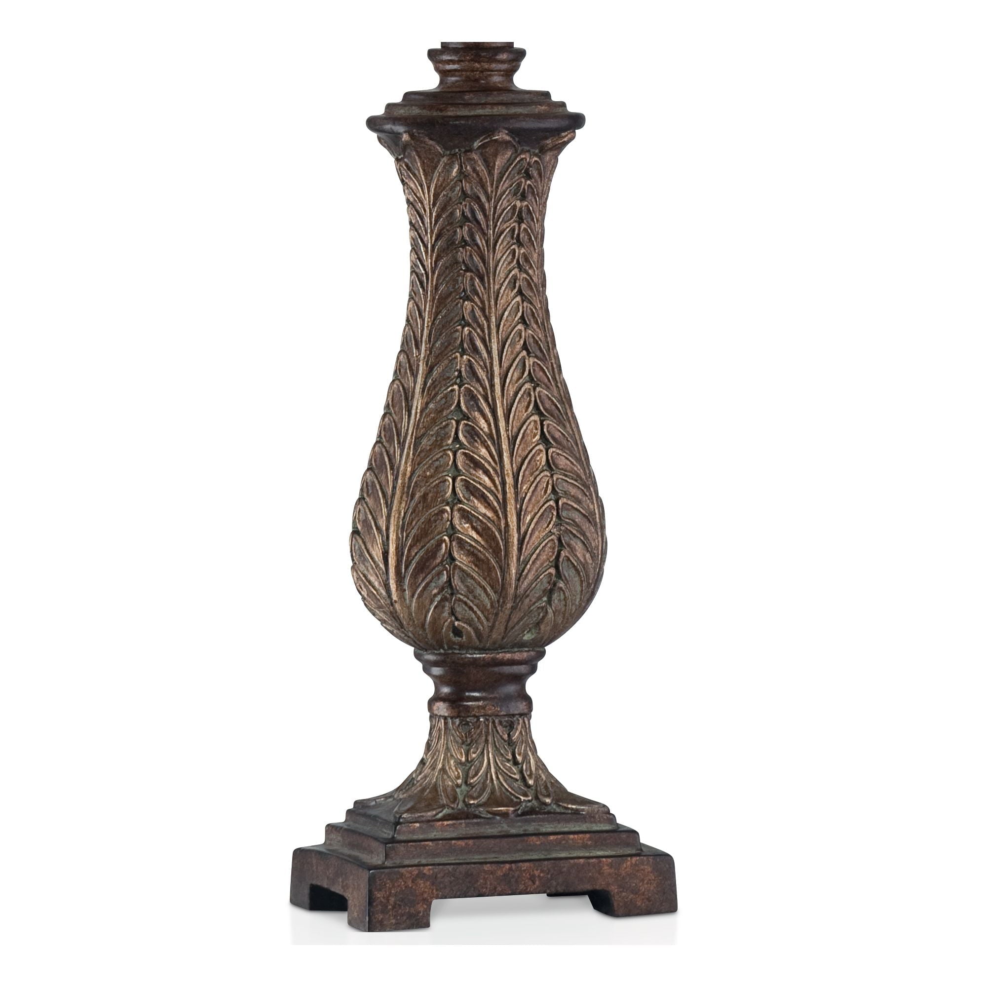 Regency Hill Traditional Table Lamp Old Oak Antique Petite Vase Beige Rectangular Shade for Living Room Family Bedroom Bedside