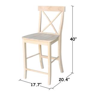 International Concepts 24 in. Unfinished Wood Bar Stool S-6132