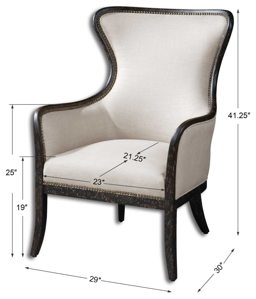 Elegant Black and White Curved Armchair   Transitional   Armchairs And Accent Chairs   by My Swanky Home  Houzz