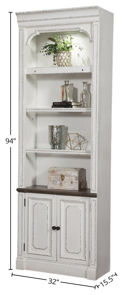 Parker House Provence 32 quotOpen Top Bookcase   Farmhouse   Bookcases   by Parker House  Houzz