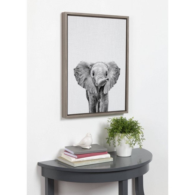 X 24 quot Sylvie Baby Elephant Framed Canvas By Simon Te Gray Kate amp Laurel All Things Decor