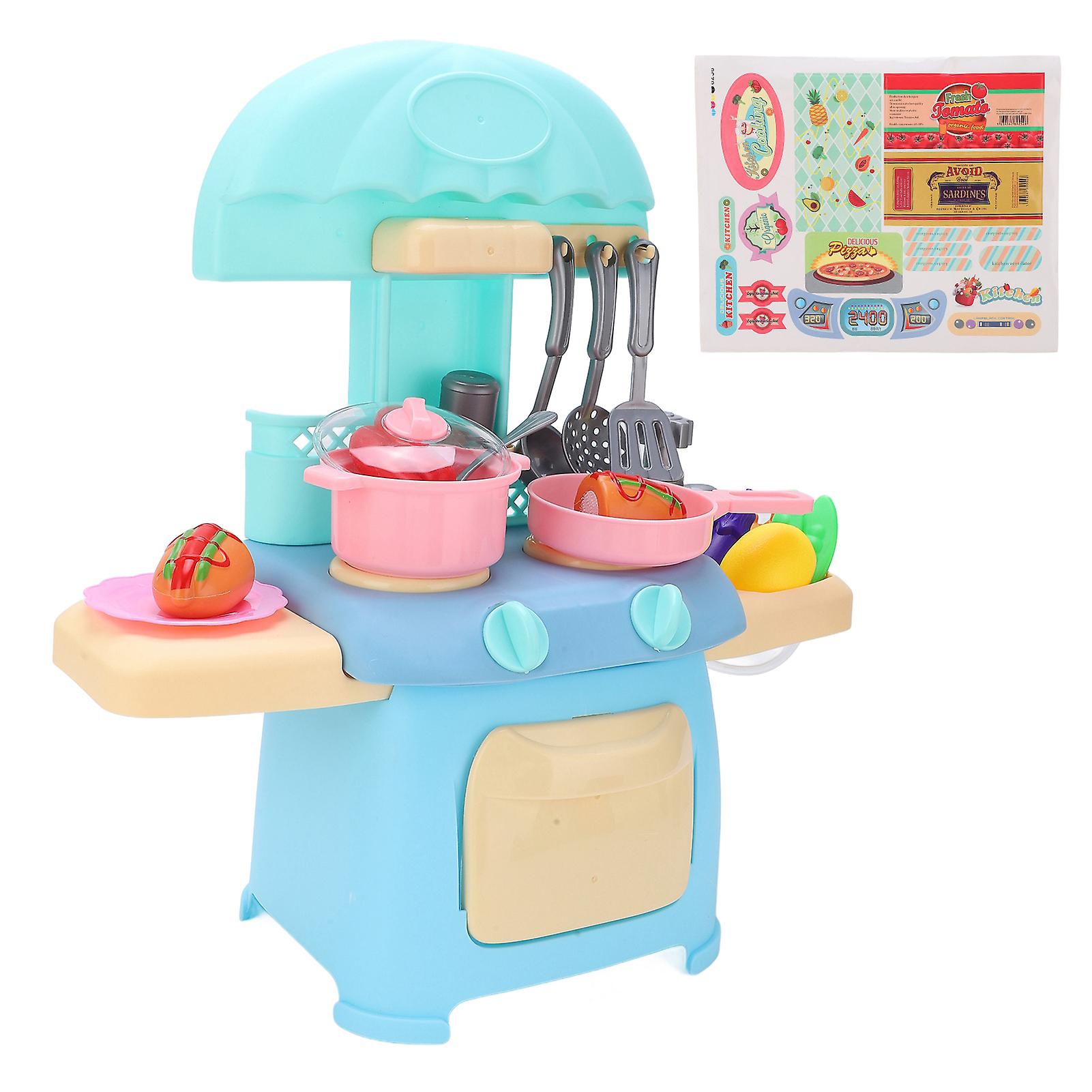 43pcs Kids Kitchen Stove Playset Electronic Educational Cooking Toy Set For Children Over 3 Years Old