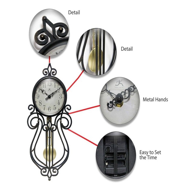 Pendulum Wall Clock Heathered Black Infinity Instruments