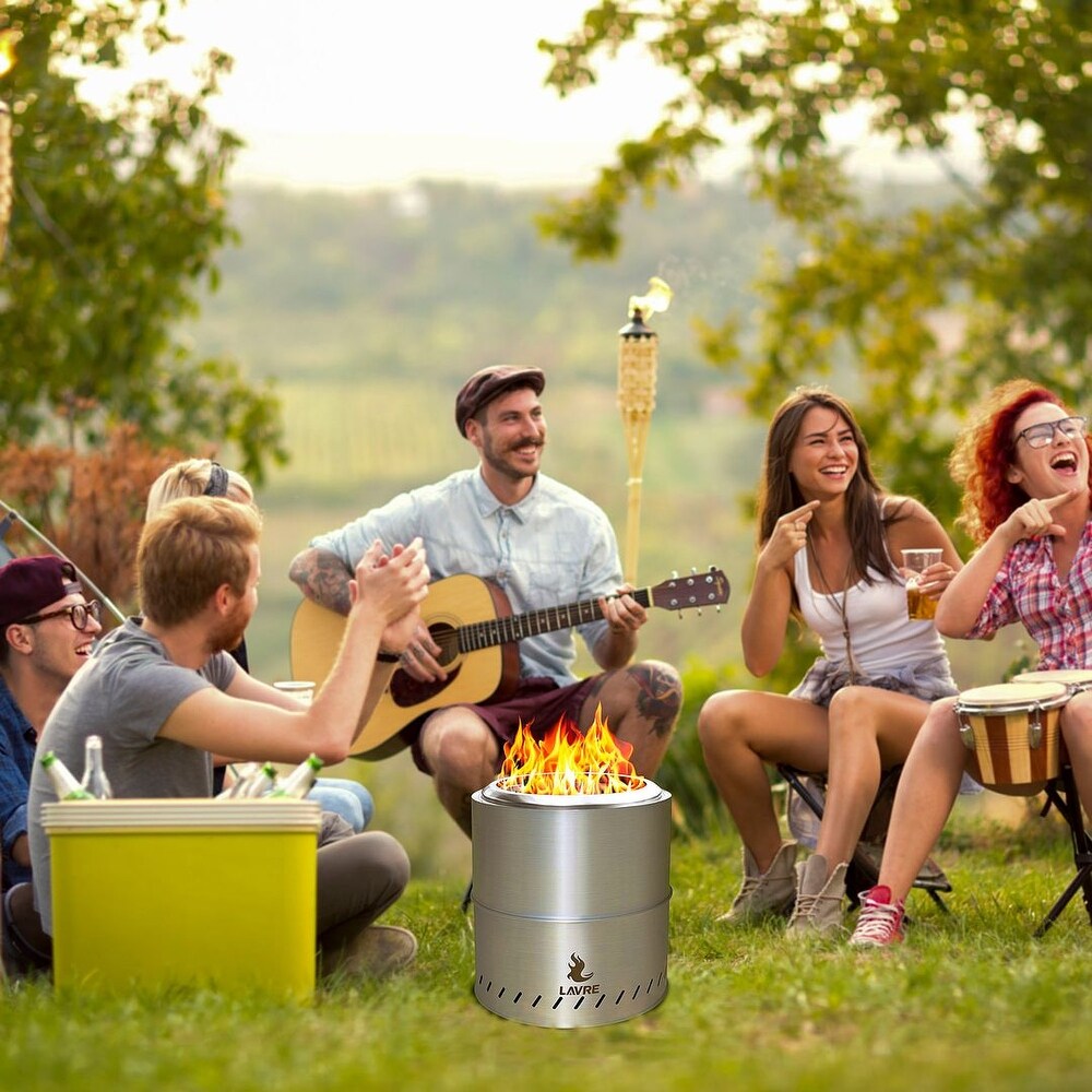 Stainless Steel Smokeless Outdoor Wood Burning Portable Fire Pit