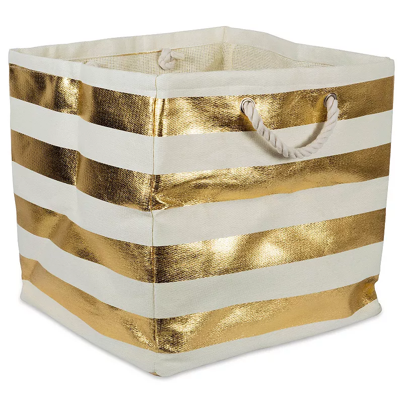 Striped Square Paper Storage Bin