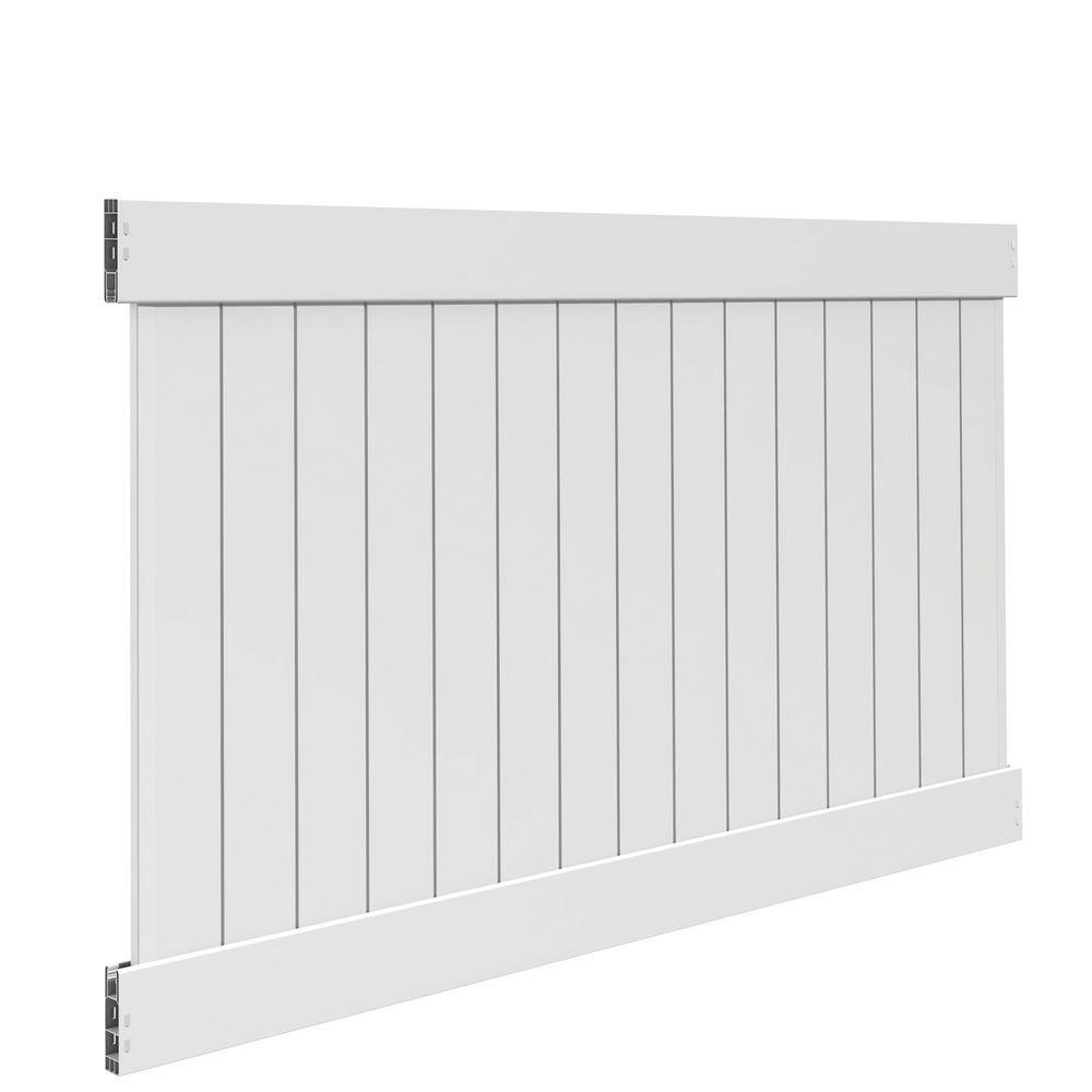 Veranda Linden 5 ft. H x 8 ft. W White Vinyl Un-Assembled Fence Panel 73014721