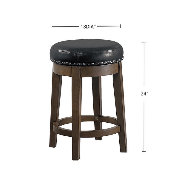 Set of 2 24 -inches PU Swivel Stool