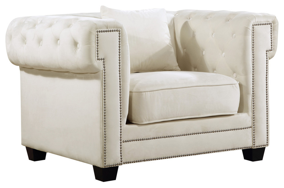 Bowery Velvet Upholstered Set   Transitional   Armchairs And Accent Chairs   by Meridian Furniture  Houzz