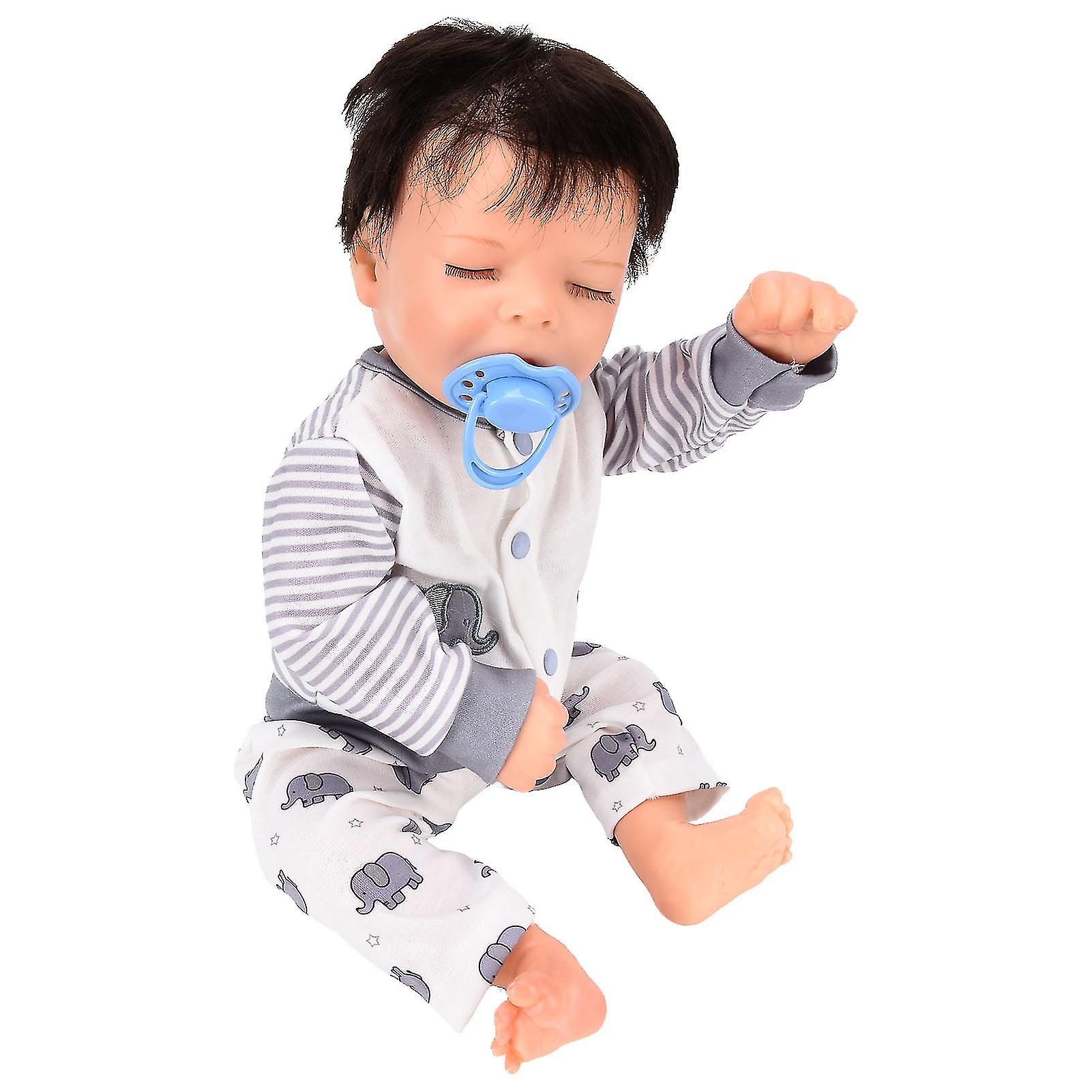 Reborn Infant Doll 18 Inch Lifelike Vivid Cute Newborn Baby Boy Doll with Clothes Pacifier Gift Decoration