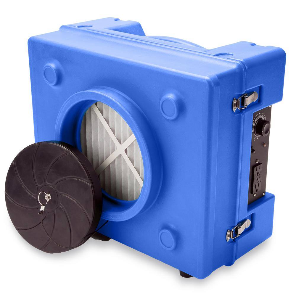 B-Air 13 HP 2.5 Amp HEPA Air Scrubber Purifier for Water Damage Restoration Negative Air Machine in Blue BA-RA-650-BL