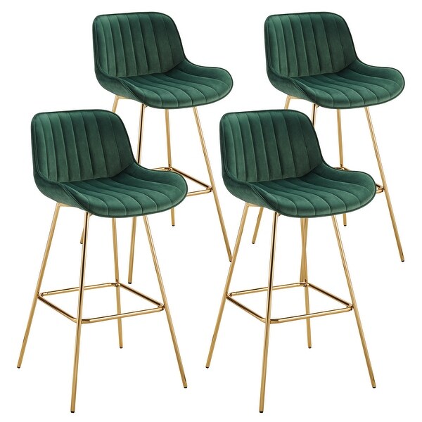 Art Leon Swivel Velvet Bar Stools (Set of 4)