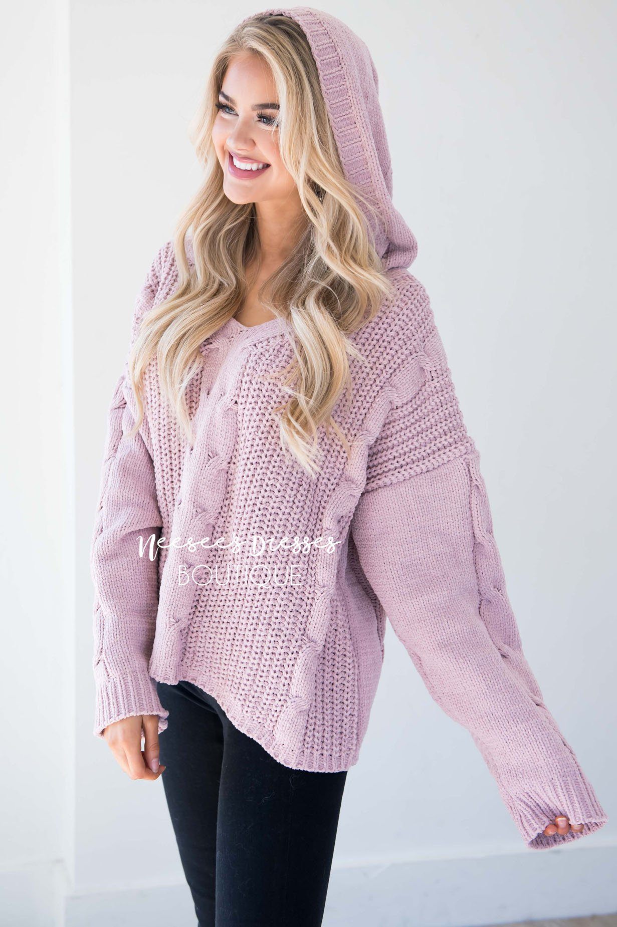 Icy Girl Cable Knit Hoodie