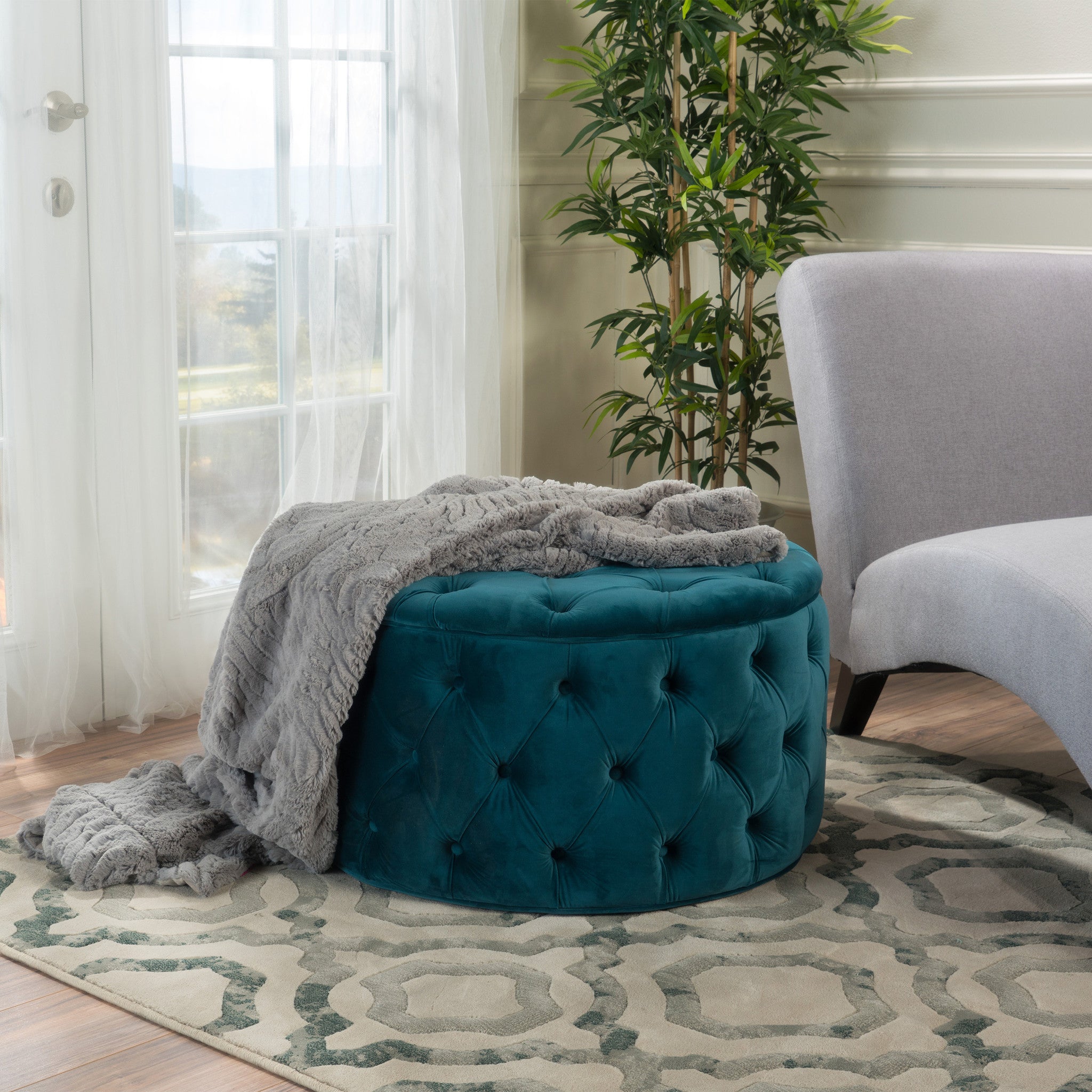 Maelyn Plush New Velvet Ottoman