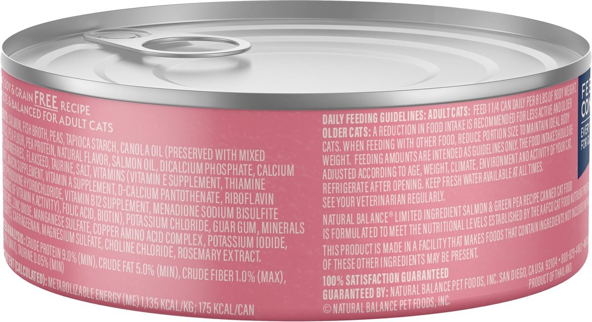 Natural Balance Limited Ingredient Salmon and Green Pea Recipe Wet Cat Food