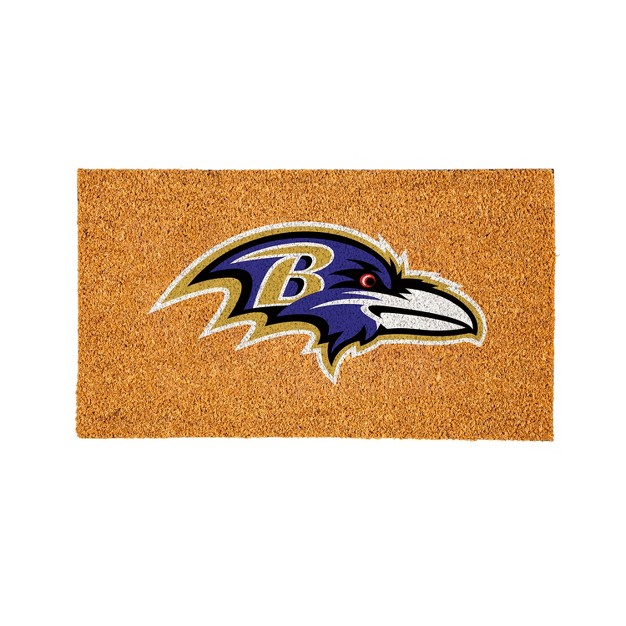 Evergreennflbaltimore Ravens Logo Natural Coir 28 X 16 Inches Indoor Outdoor Doormat