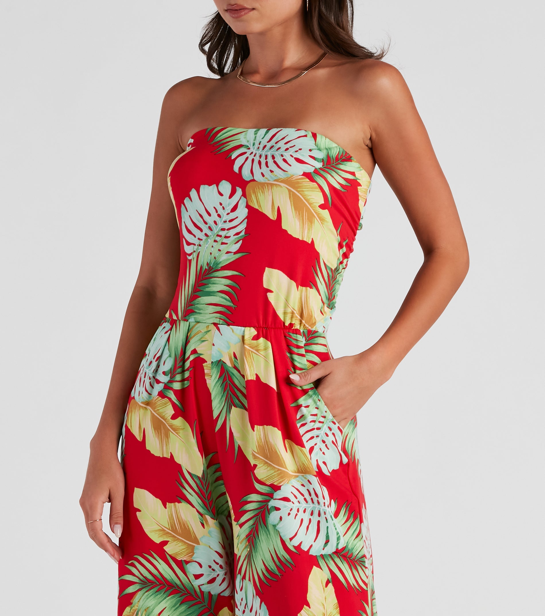 Island Sun Strapless Jumpsuit