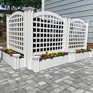 ENCLO Screens 11" x 42" x 45.5" Belmont Freestanding Lattice Screen with Planter Box