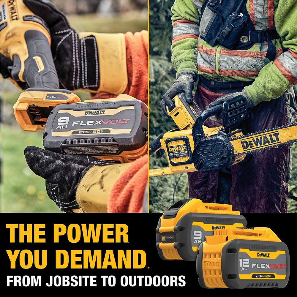 DEWALT 60V MAX 125 MPH 600 CFM Cordless Battery Powered Axial Leaf Blower Kit and 20V MAX Cordless Pole Saw