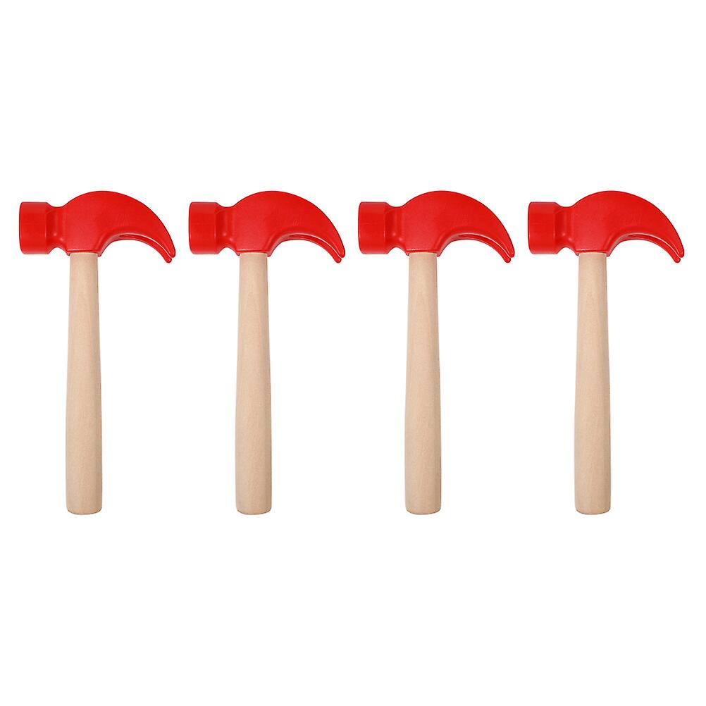 4pcs Kids Hammer Toys Wooden Hammer Toys Simulated Hammer Playthings Kids Cognition Toys