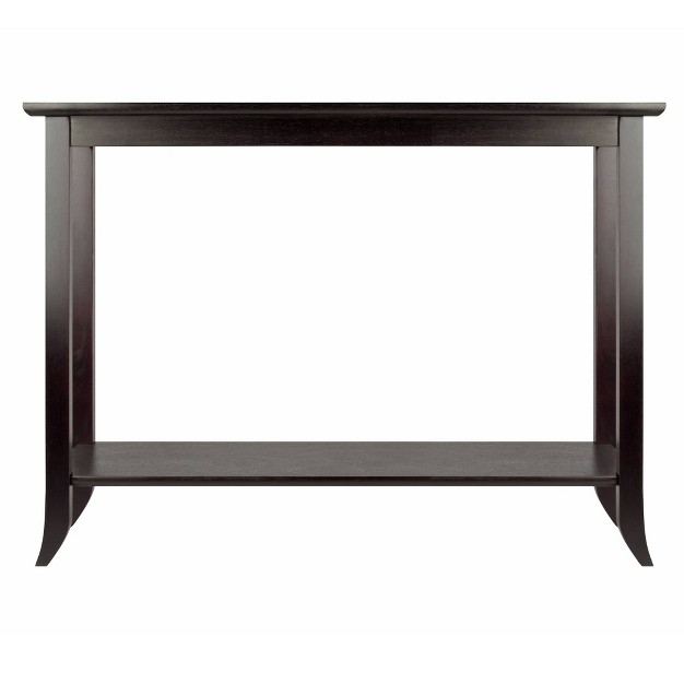 Genoa Console Table Glass Top Espresso Winsome