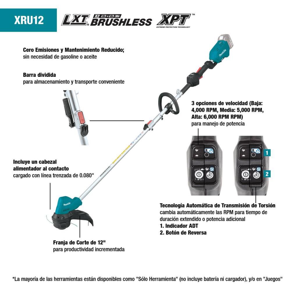 Makita 18V LXT Lithium-Ion Brushless Cordless String Trimmer Kit (4.0Ah) XRU12SM1 from Makita