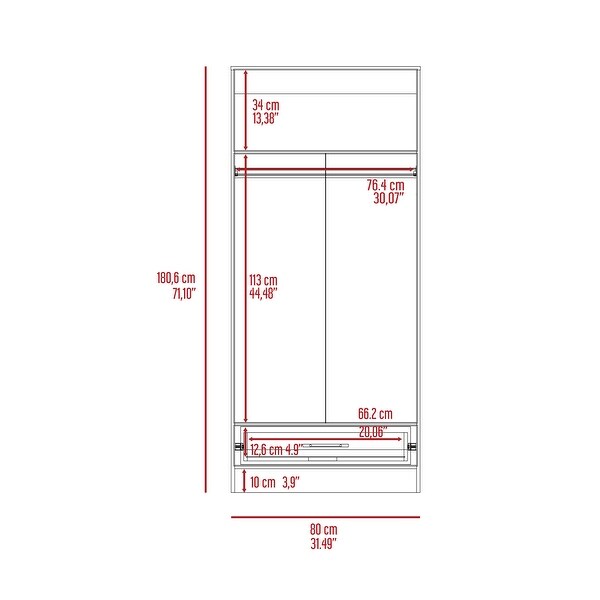 Rectangle Armoire Light Gray - - 37279324