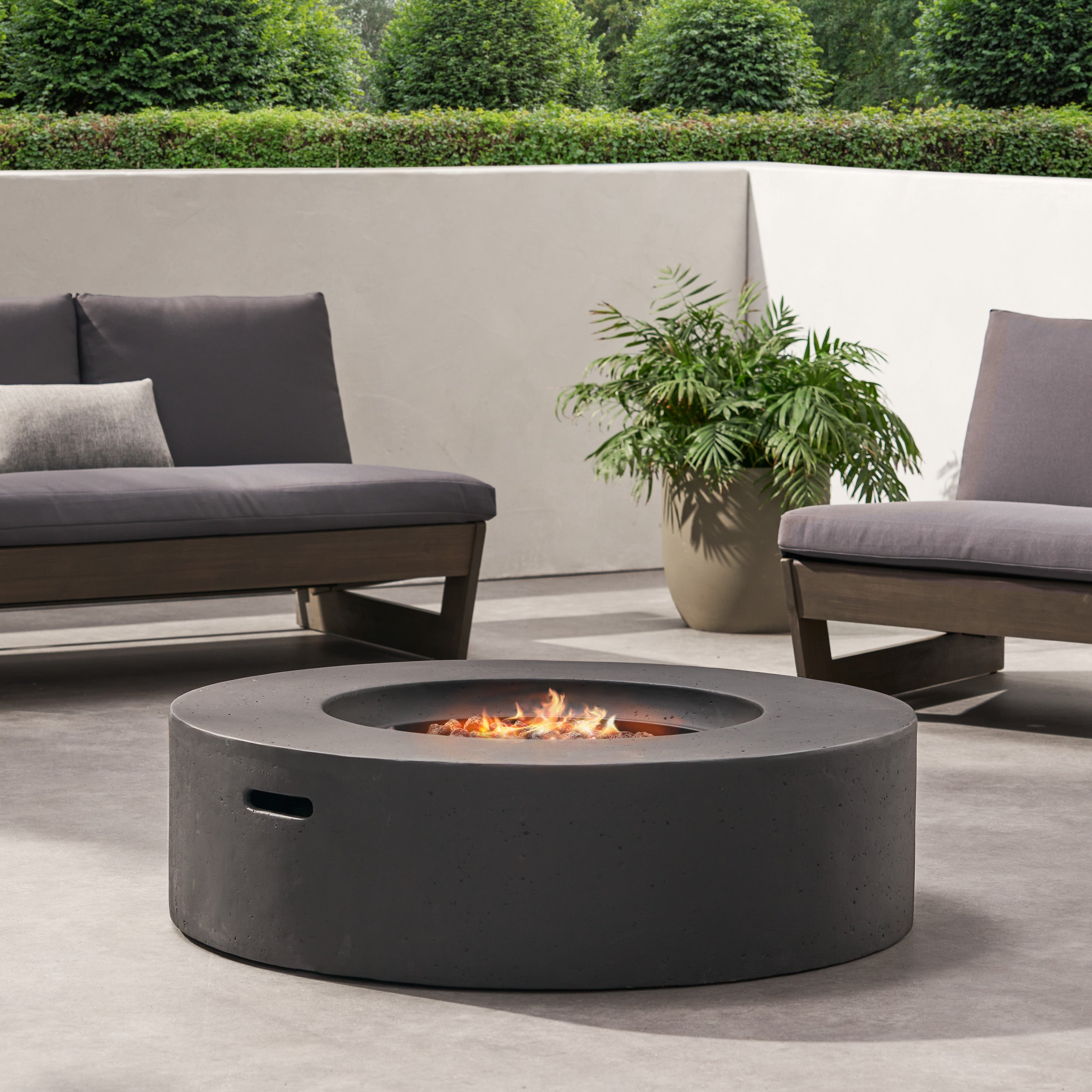 Hearth Outdoor 50,000 BTU Lightweight Concrete Circular Fire Pit (No Tank Holder)