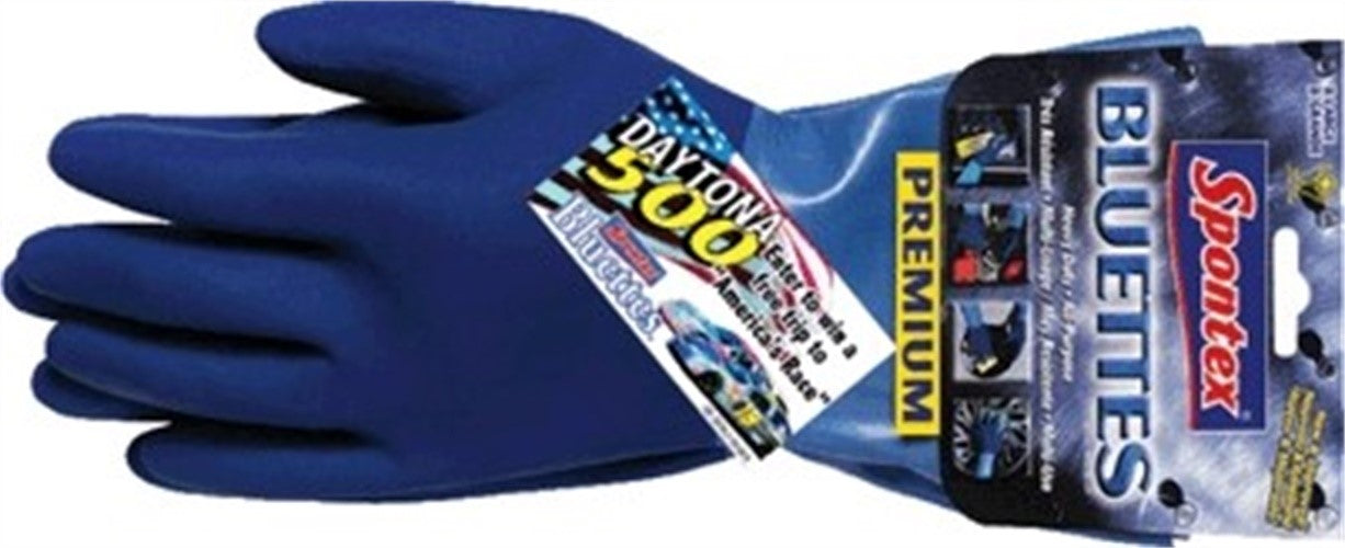 Lehigh Spontex 20005 Bluettes Knit Rubber Gloves-X-LARGE RUBBER GLOVES