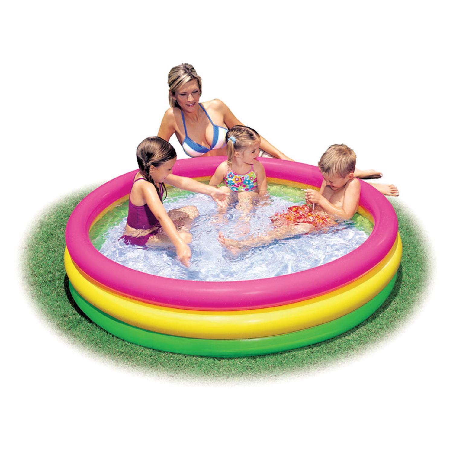 Intex Sunset Glow 73 gal Round Plastic Inflatable Pool 13 in. H X 5 ft. D