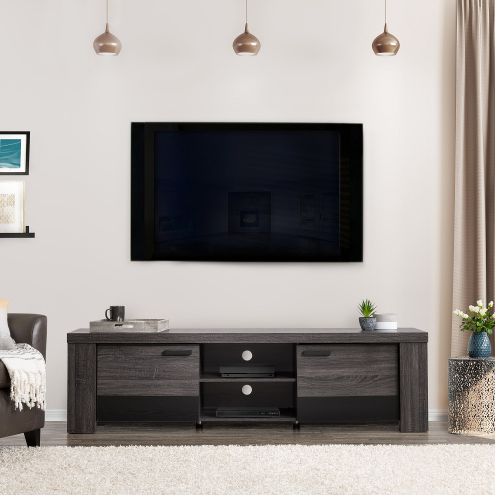 CorLiving Joliet Duotone TV Bench for TVs up to 85 quot  Transitional   Entertainment Centers And Tv Stands   by CorLiving Distribution LLC  Houzz