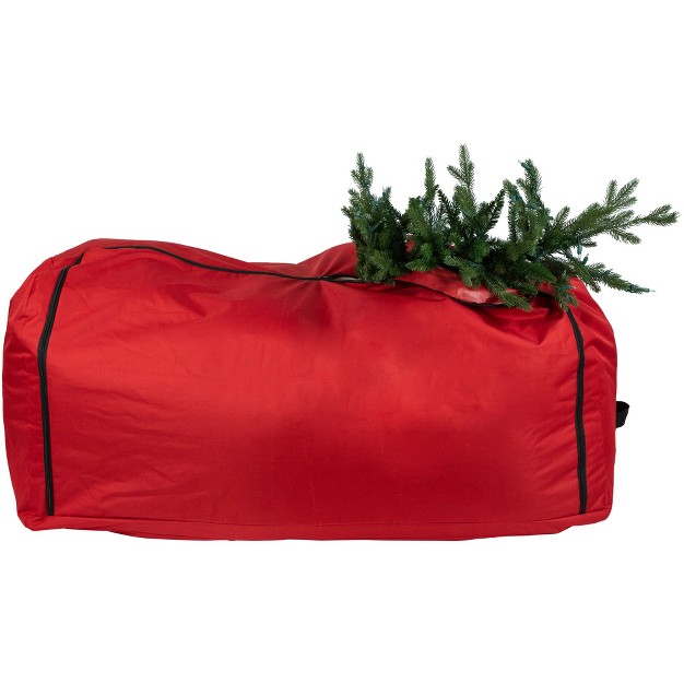 Red Artificial Christmas Tree Rolling Storage Bag For Trees Up To 9ft