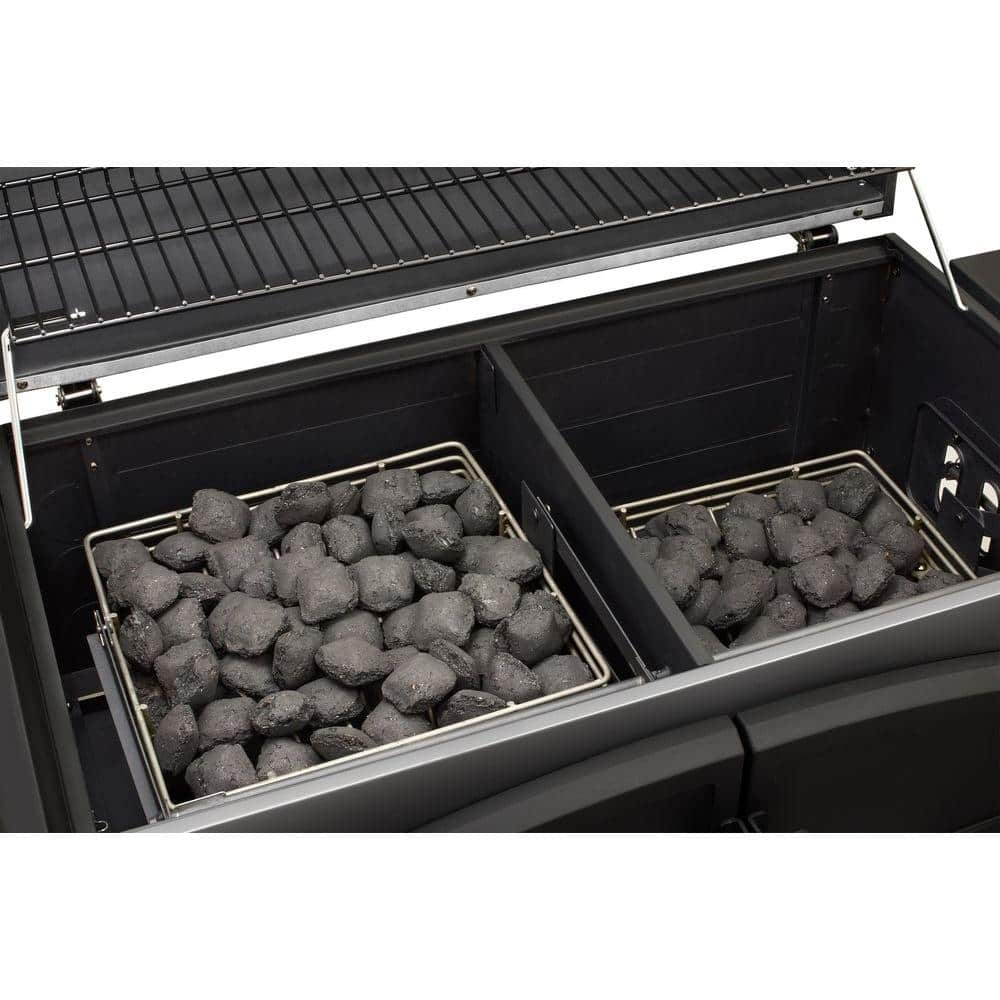 Dyna-Glo Heavy-Duty Extra-Large Dual Chamber Charcoal Grill in Black and Stainless Steel DGN576SNC-D